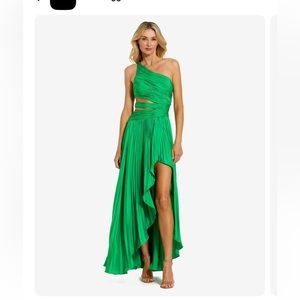 Mac Dugal Pleated Charmeuse dress in green!